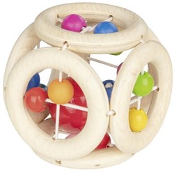 Heimess anello dentizione cubo in legno - giocattolo colorato per bambini