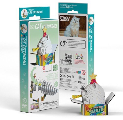 Eugy puzzle 3D - Gatti Cottonball - kit creativo in cartone ecologico-2