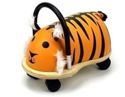 Wheelybug cavalcabile tigre - giocattolo in legno piccolo