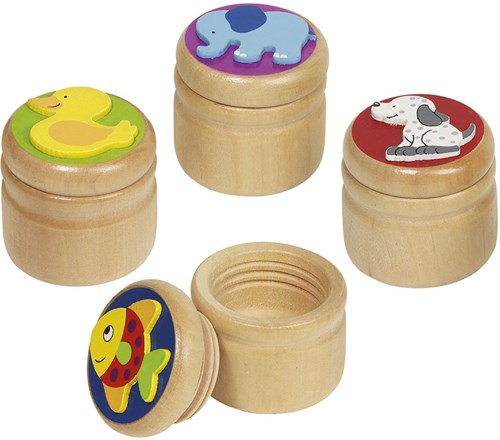 Goki scatolina dentini animali - scatola in legno per denti da latte-3