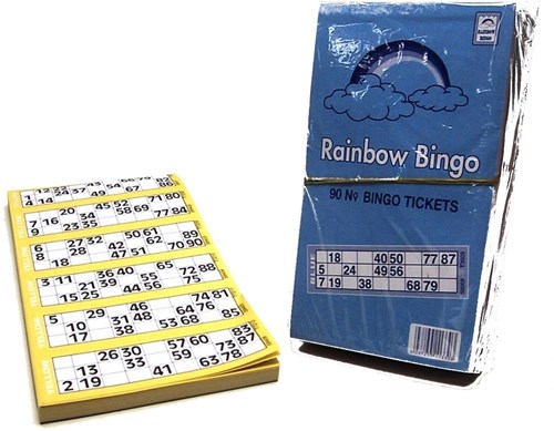 Cartelle bingo set gioco 100 fogli 600 biglietti cartoncino multicolore
