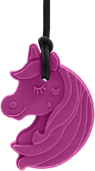 ARK Therapeutic collana da masticare giocattolo sensoriale unicorno magenta standard Kauwketting in eenhoornvorm met hart en ster, voor lichte tot matige kauwers.