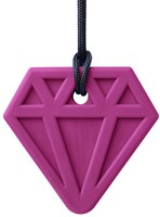 ARK Therapeutic collana da masticare diamante giocattolo magenta Brede, diamantvormige kauwketting met lichte textuur, voor kinderen en volwassenen.