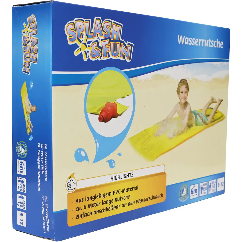 Vedes scivolo d’acqua giallo 600x80cm divertimento giardino bambini
