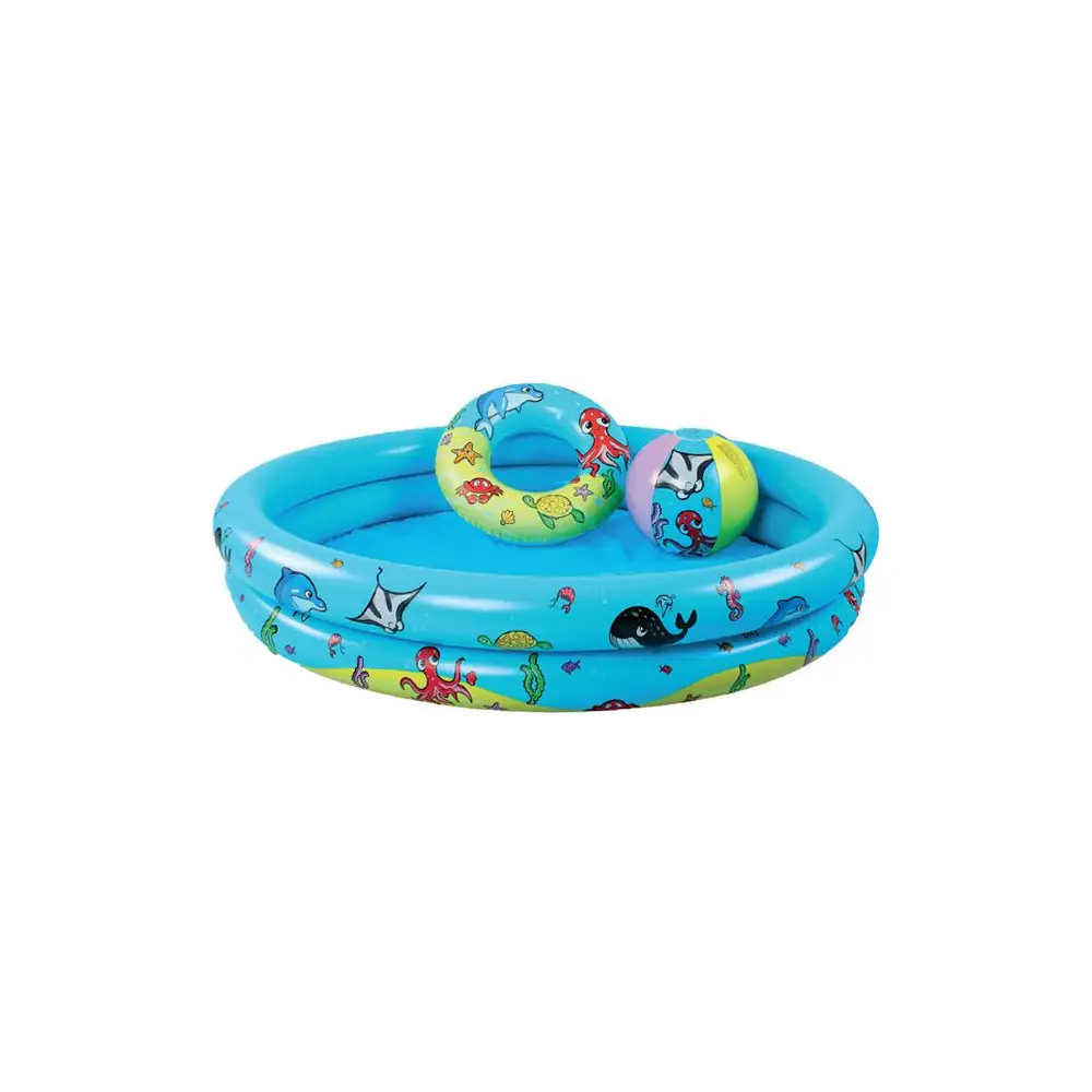 Swim Essentials set gioco piscina - piscina baby + palla da spiaggia + ciambella 120 cm