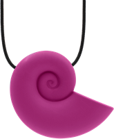 ARK Therapeutic collana da mordere conchiglia magenta giocattolo sensoriale Schelpvormige kauwketting die dikker wordt naar buiten toe, voor uiteenlopende kauwbehoeften.