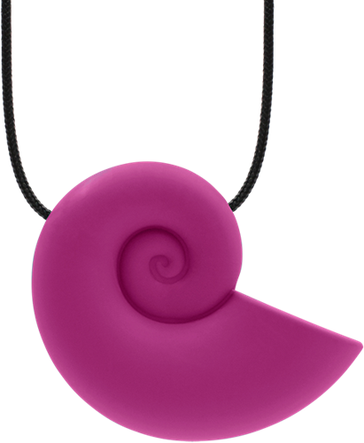 ARK Therapeutic collana da mordere conchiglia magenta giocattolo sensoriale Schelpvormige kauwketting die dikker wordt naar buiten toe, voor uiteenlopende kauwbehoeften.