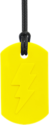 ARK Therapeutic collana da masticare giocattolo Bolt Bite Lightning gialla Kauwketting met bliksemschichtmotief, geschikt om met de voortanden op te kauwen.