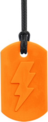 ARK Therapeutic collana da mordere giocattolo Bolt Bite Lightning arancione XXT Kauwketting met bliksemschichtmotief, geschikt om met de voortanden op te kauwen.