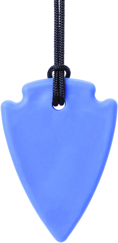 ARK Therapeutic collana da masticare giocattolo Arrowhead blu extra resistente Discrete kauwketting in pijlpuntvorm voor kinderen en volwassenen met kauwbehoefte, ook bij nagelbijten.