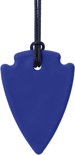 ARK Therapeutic collana da masticare giocattolo Arrowhead blu scuro standard Discrete kauwketting in pijlpuntvorm voor kinderen en volwassenen met kauwbehoefte, ook bij nagelbijten.
