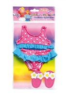 Heless bikini da bambola costume con ciabatte 35-45 cm rosa spiaggia