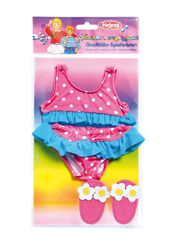 Heless bikini da bambola costume con ciabatte 35-45 cm rosa spiaggia