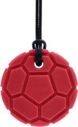 ARK Therapeutic collana da masticare pallone da calcio rosso XT - ciondolo da masticare per bambini Brede, ronde kauwketting in voetbalvorm voor stevige kauwers.