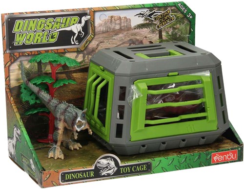 Set di gioco dinosauro con gabbia - set giocattolo per bambini - dinosauro giocattolo