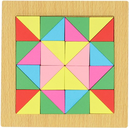 Lobbes puzzle in legno giocattolo Tangram triangoli multicolore-2