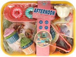 Vassoio giocattolo torta set - cibo finto in plastica 14 pezzi