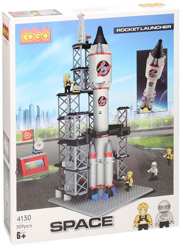 Set costruzioni stazione lancio razzi mattoncini giocattolo spazio 309pz