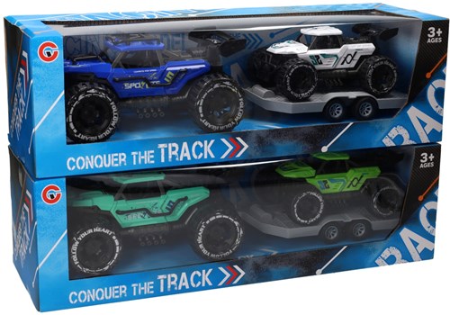 Albatros Hengelsport set di auto a frizione giocattolo con rimorchio - colorate e robuste