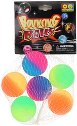 Palline rimbalzanti giocattolo colorato set 6 pezzi diametro 3 cm