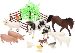 Boerderij Set gioco fattoria giocattolo 18 pezzi animali plastica bambini