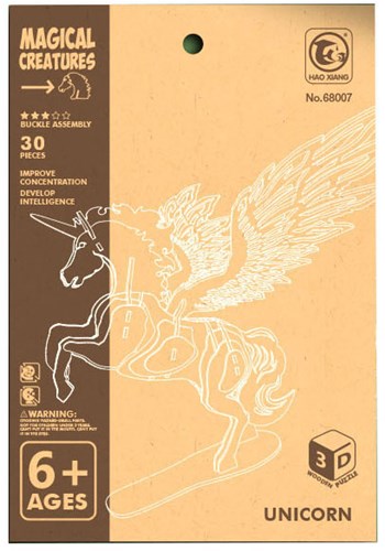 Lobbes kit di costruzione in legno unicorno 3D con ali giocattolo