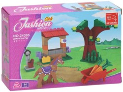 Lobbes set costruzioni fattoria dei pony giocattolo - set 79 pezzi per bambini
