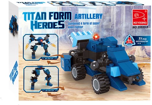 Lobbes set di costruzione robot trasformabile Titan blu 71 pezzi giocattolo