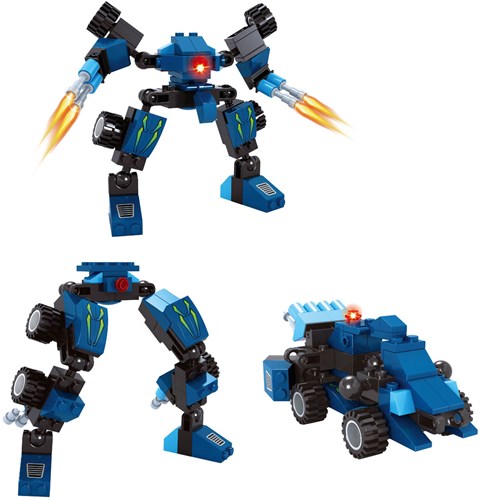 Lobbes set di costruzione robot trasformabile Titan blu 71 pezzi giocattolo-2