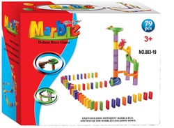 Set pista biglie domino giocattolo - Gioco pista biglie 79 pezzi