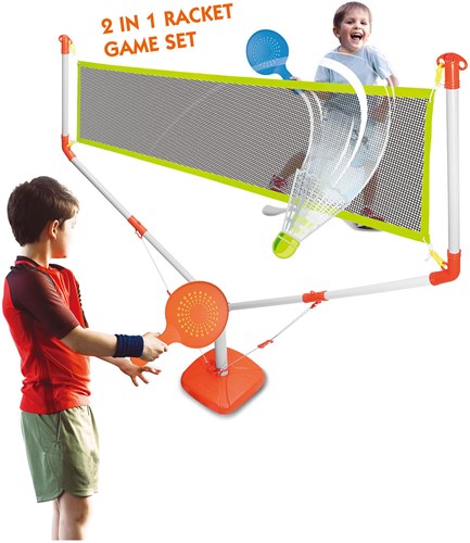 Grande rete sportiva da campeggio set gioco per bambini con racchette-2