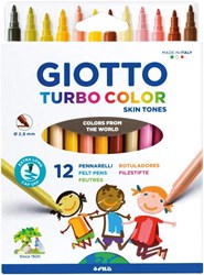 Giotto pennarelli Turbo Color toni pelle - set 12 marker
