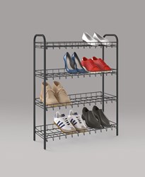 Tomado scarpiera nera 4 ripiani metallo 64x23x80,5 cm organizer