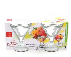 Bormioli set coppe gelato vetro trasparente 2 pezzi Primavera 240 ml