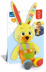 Clementoni - Coniglietto peluche per bebè - giocattolo morbido - Benny the Bunny - sensoriale