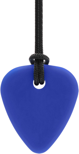 ARK Therapeutic collana da masticare plettro chitarra giocattolo sensoriale blu scuro Klein en dun kauwsieraad, discreet voor tieners en volwassenen.