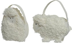 Decoris cesta portaoggetti pecora teddy per bambini bianco - design fantasia