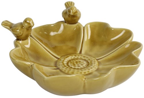 Countryfield bagno per uccelli giallo da giardino o balcone 26x25x10,5cm decorativo