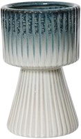 Decoris vaso da fiori ceramica blu-bianco Ø12x19,5cm decorazione