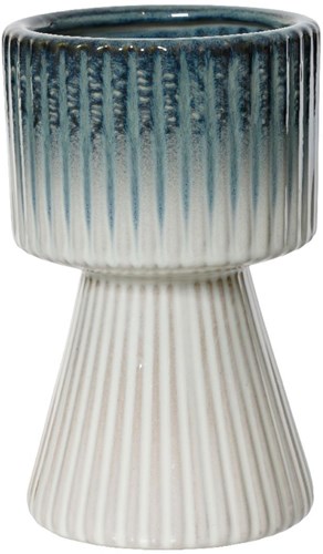 Decoris vaso da fiori ceramica blu-bianco Ø12x19,5cm decorazione