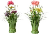 Decoris bouquet di erba artificiale con fiori colorati - decorazione 30 cm