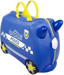 Trunki Valigia Cavalcabile per Bambini - Auto della Polizia Percy con Adesivi