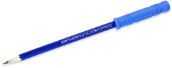ARK Therapeutic gioco da mordere Bite Saber topper per matita blu Getextureerde kauwbare potloodtopper die pen- of potloodkauwen vervangt, voor kinderen en volwassenen.