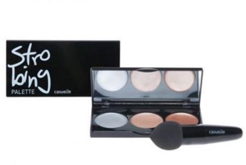 Casuelle set trucco polveri viso highlighter contour con spugna