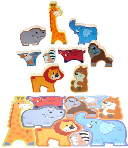 Play puzzle safari - giocattolo educativo animali - puzzle forme bambini-2