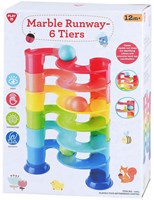 Play pista per biglie giocattolo con sfere grandi - pista colorata 11pz