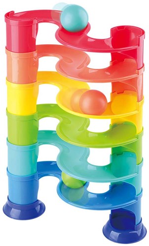 Play pista per biglie giocattolo con sfere grandi - pista colorata 11pz-2