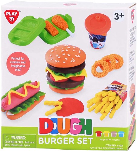 Playgo set pasta modellabile hamburger - vasetti creativi fast food