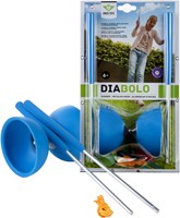Angel Sports giocattolo diabolo gomma con bastoncini metallici blu