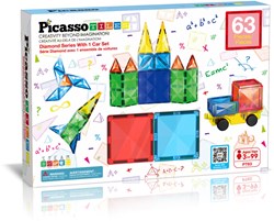 Picasso Tiles Set di Costruzioni Magnetiche Diamond Series 63 pezzi - Giocattolo Educativo